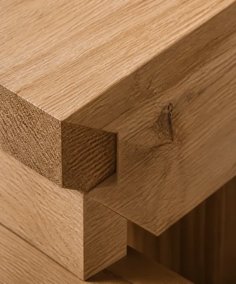 Détail d’un assemblage en chêne